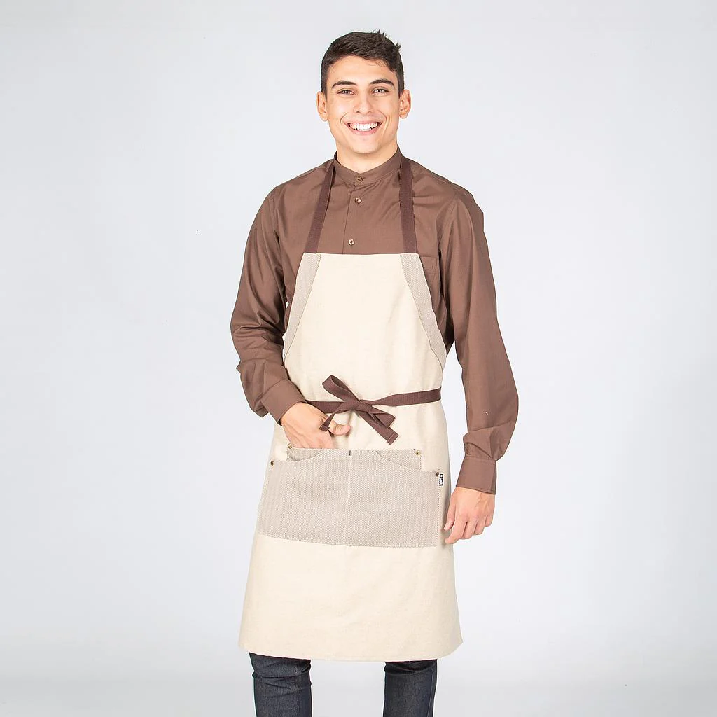 Delantal peto beige combi espiga 82X72 CM 100008 Garys