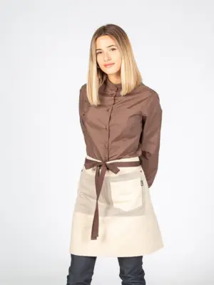 Delantal sin peto beige combi espiga 50X68 CM 100013 Garys