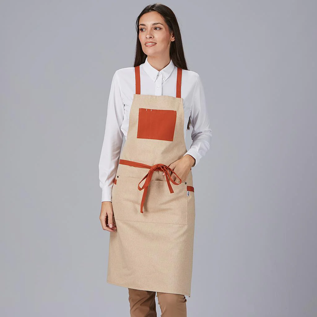Delantal peto bolsillo y cintas combinadas 88X74 CM 100037 Garys