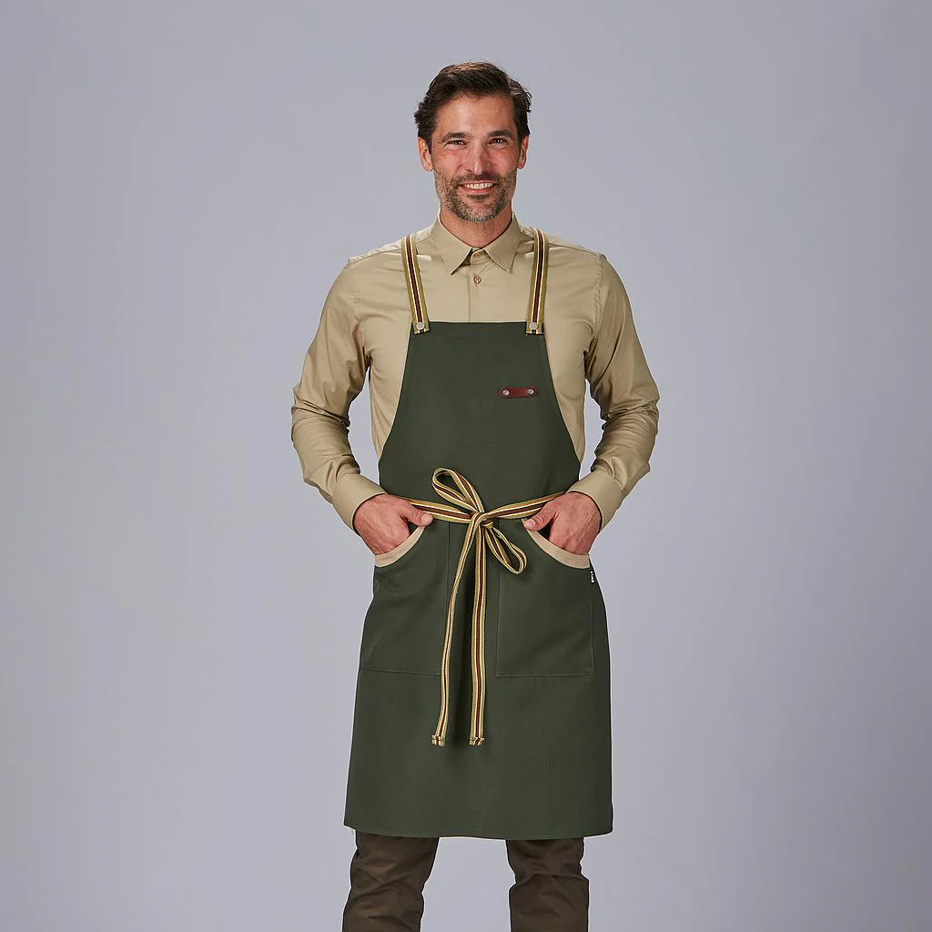 Delantal peto bicolor cinta rayas 86X74 CM 100041 Garys