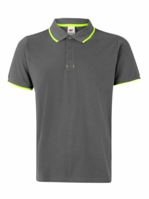Polo bicolor de la gama FluorMatch 105505 Velilla - GRIS/AMARILLO FLUOR