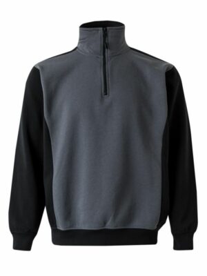 Sudadera bicolor media cremallera 105703 gama SolidMatch Velilla - GRIS/NEGRO