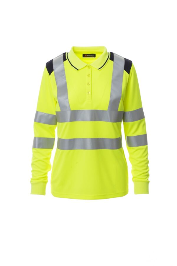 Polo de mujer de manga larga en Alta Visibilidad combinado GUARD+WINTER LADY Payper