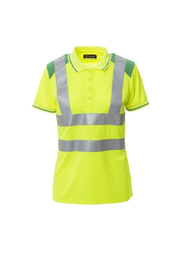 Polo de manga corta para mujer en Alta Visibilidad con detalles combinados GUARD+ LADY Payper - Imagen 5