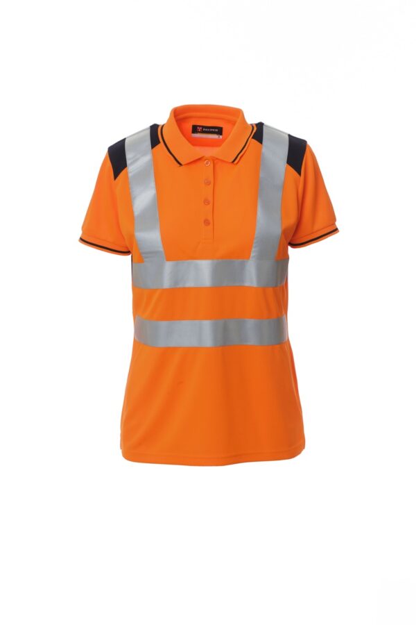 Polo de manga corta para mujer en Alta Visibilidad con detalles combinados GUARD+ LADY Payper - Imagen 3