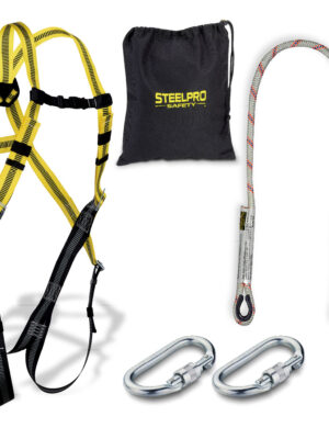 Kit anticaรญdas Arnรฉs + cuerda 1,5m + 2 mosquetones acero + bolsa naylon 1888KIT1SIN Marca