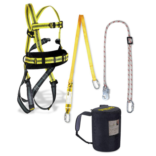 Kit anticaídas Arnés + cuerda regulable + cinta con absorbedor + mochila 1888KIT9SIN Marca