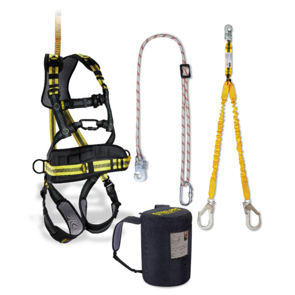 Kit anticaídas Arnés + cuerda regulable + cinta elástica + mochila tejido Oxford 1888KIT12SIN Marca