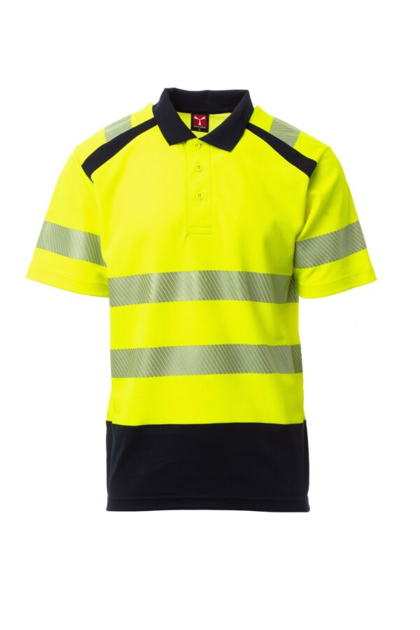 Polo de manga corta en Alta Visibilidad bandas segmentadas ROAD Payper