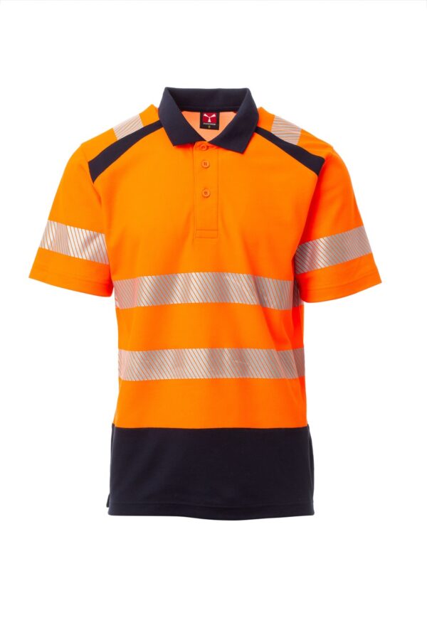 Polo de manga corta en Alta Visibilidad bandas segmentadas ROAD Payper - Imagen 3
