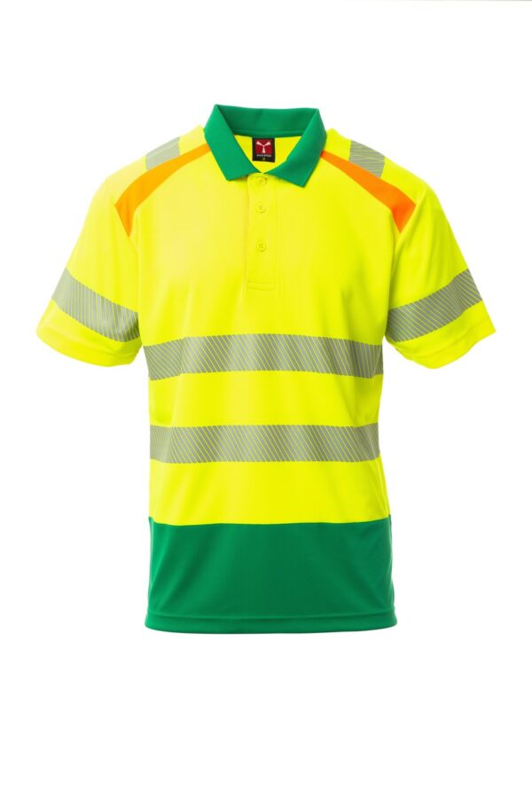 Polo de manga corta en colores combinados con Alta Visibilidad LANE Payper - Imagen 5