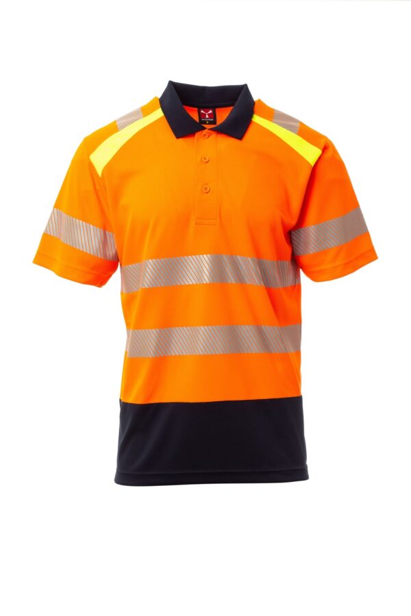 Polo de manga corta en colores combinados con Alta Visibilidad LANE Payper - Imagen 3