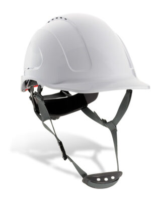 Casco de protección ABS cierre ruleta, arnés textil 6 puntos y barbiquejo modelo Mountain 2088CMV MARCA - BLANCO