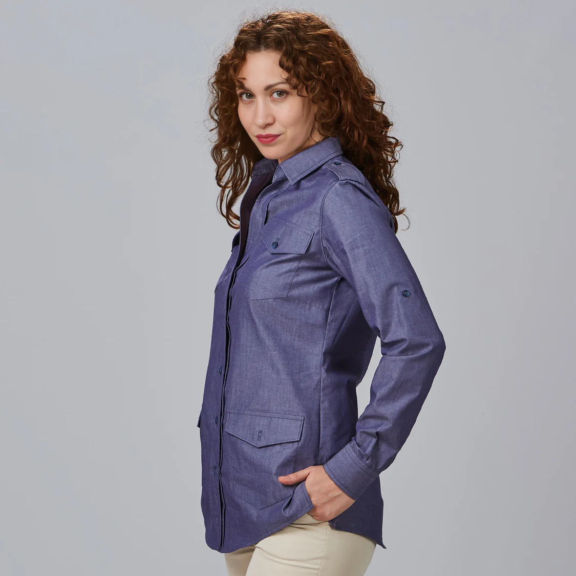 Camisa mujer manga roll up Daniela 240014 Garys - Imagen 3