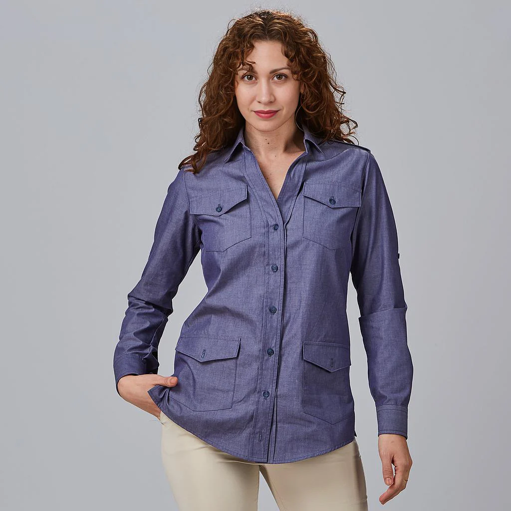 Camisa mujer manga roll up Daniela 240014 Garys