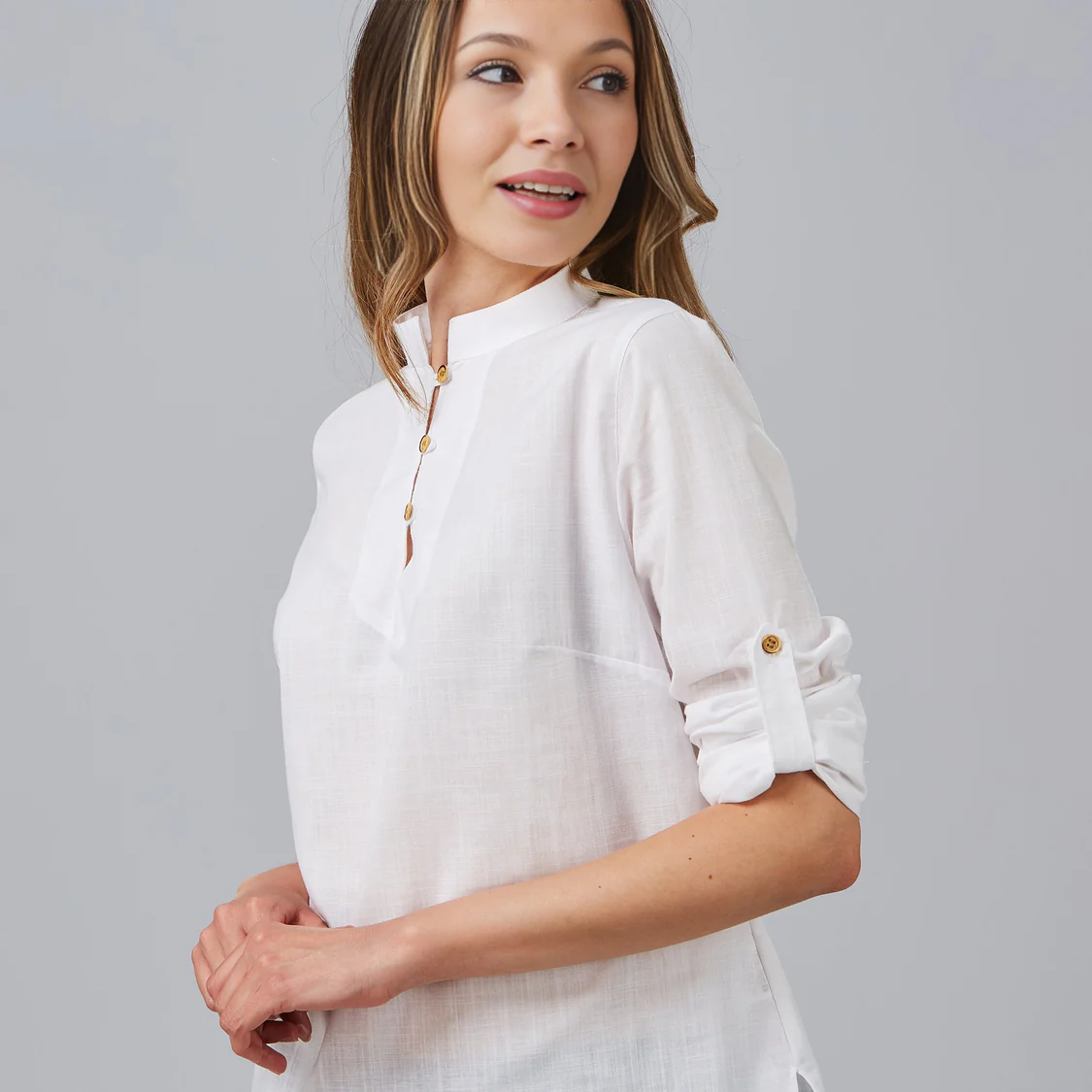 Camisa mujer falso lino Flora 243600 Garys - Imagen 5