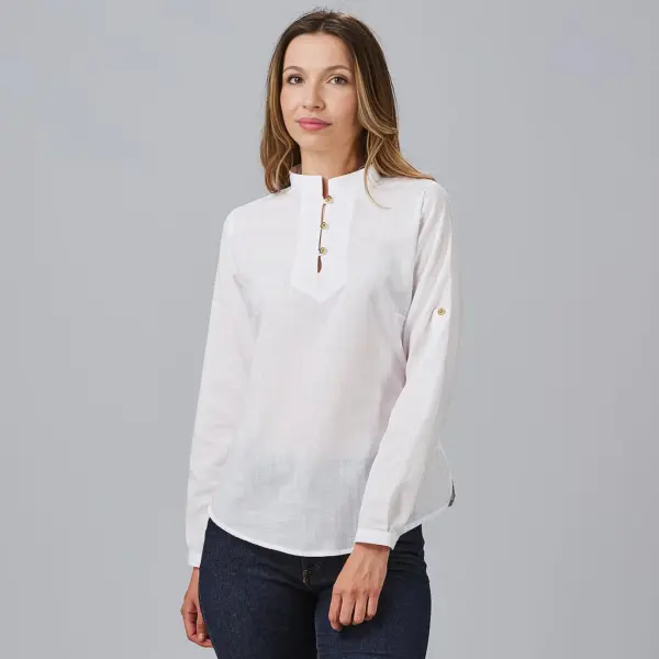 Camisa mujer falso lino Flora 243600 Garys