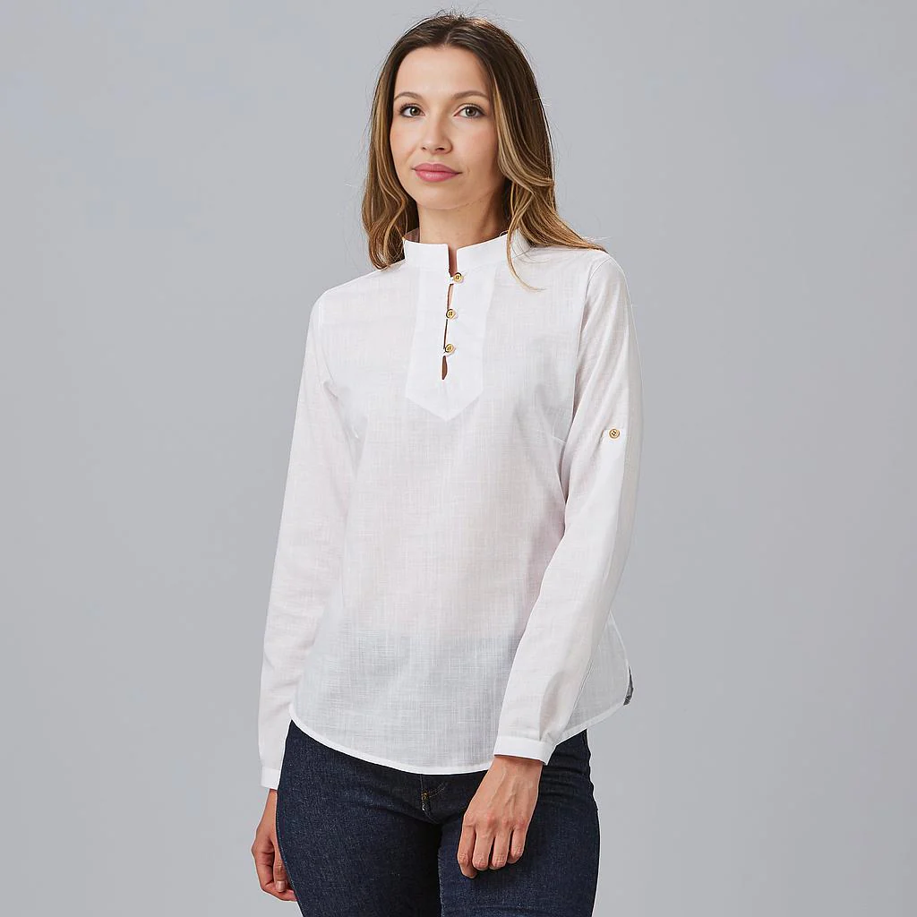 Camisa mujer falso lino Flora 243600 Garys