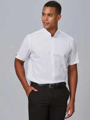 Camisa hombre manga corta cuello mao slim fit Elastan 260007 Garys