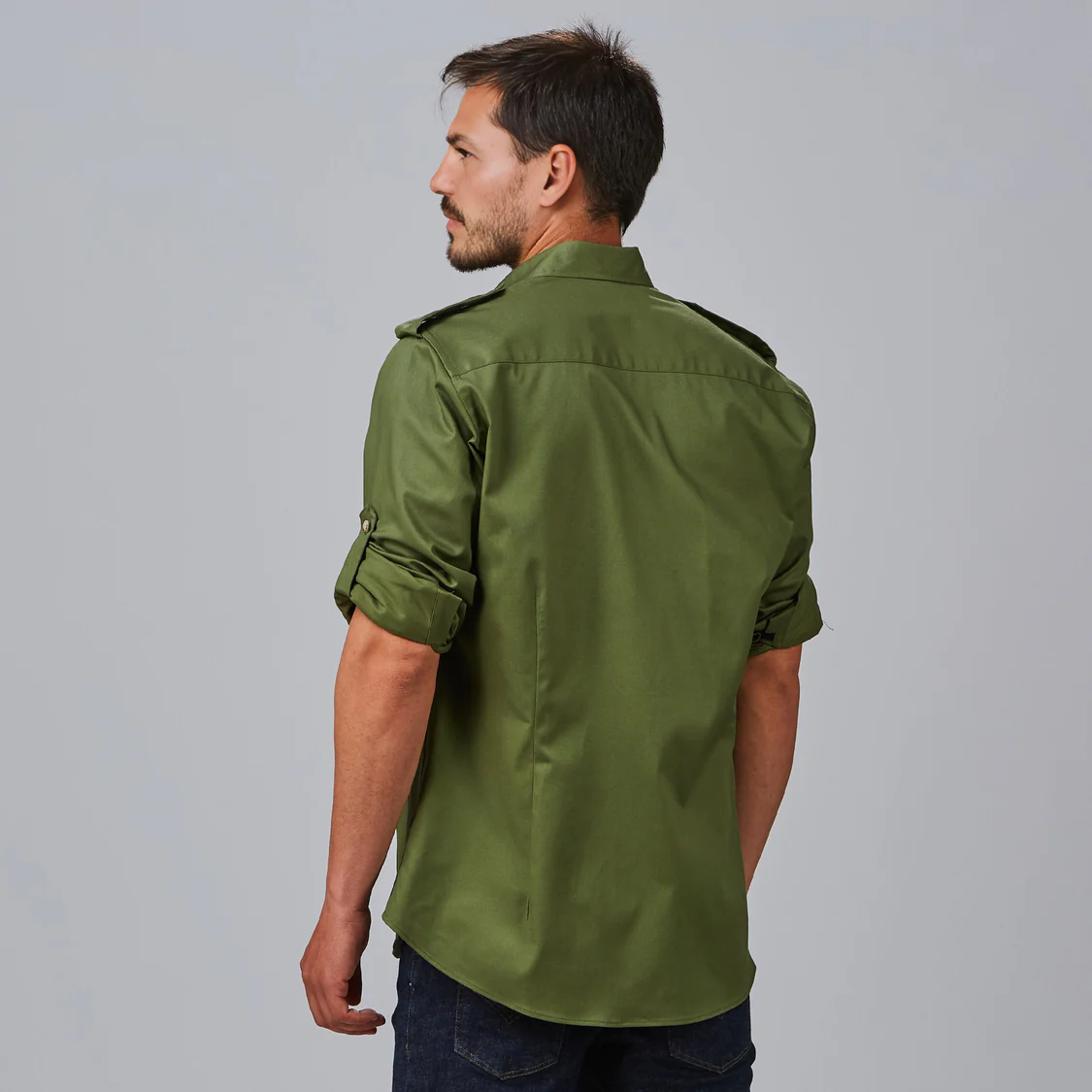 Camisa unisex manga roll up Michele 260014 Garys - Imagen 4