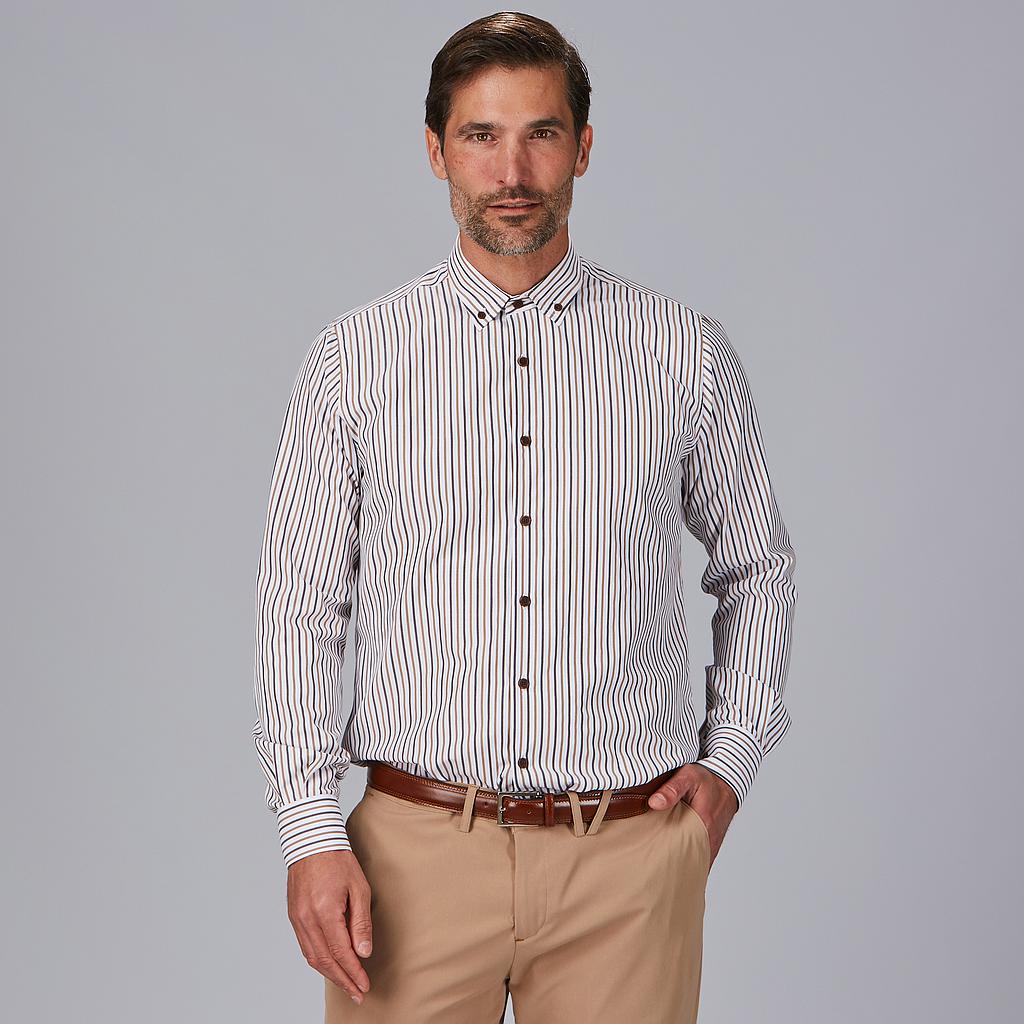 Camisa hombre rayas bicolor slim fit Alessandro 260035 Garys