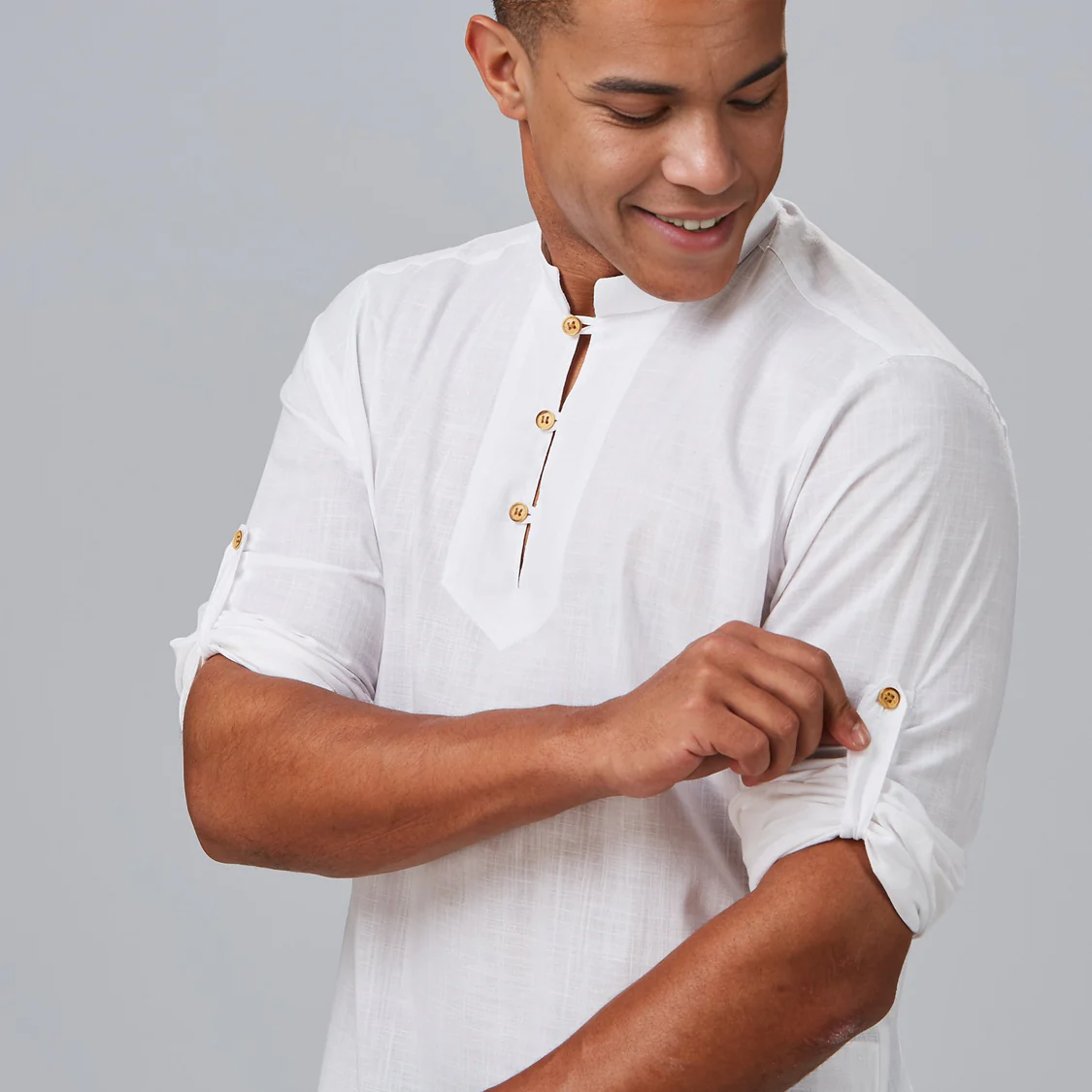 Camisa hombre slim fit falso lino Dante 298900 Garys - Imagen 4