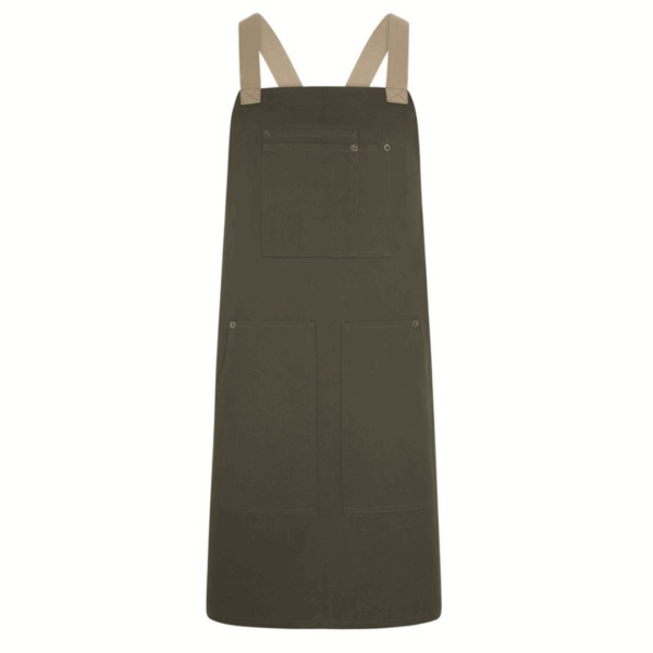 Delantal combinado estilo peto en tejido canvas 404211B Velilla
