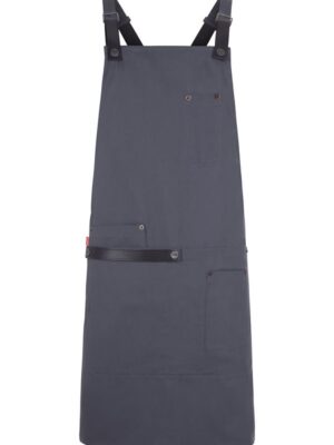 Delantal con peto en tejido orgánico MEZCAL 404215 Velilla - PIZARRA
