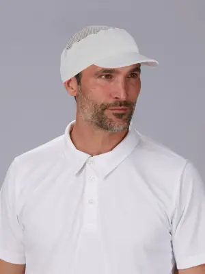 Gorra blanca con visera rรญgida para hostelerรญa (PAQ. 10 UNID) 405000 Garys