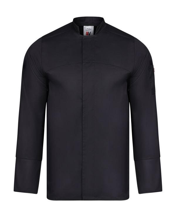 Chaqueta de chef en manga larga cierre central botones ocultos 405208 Velilla