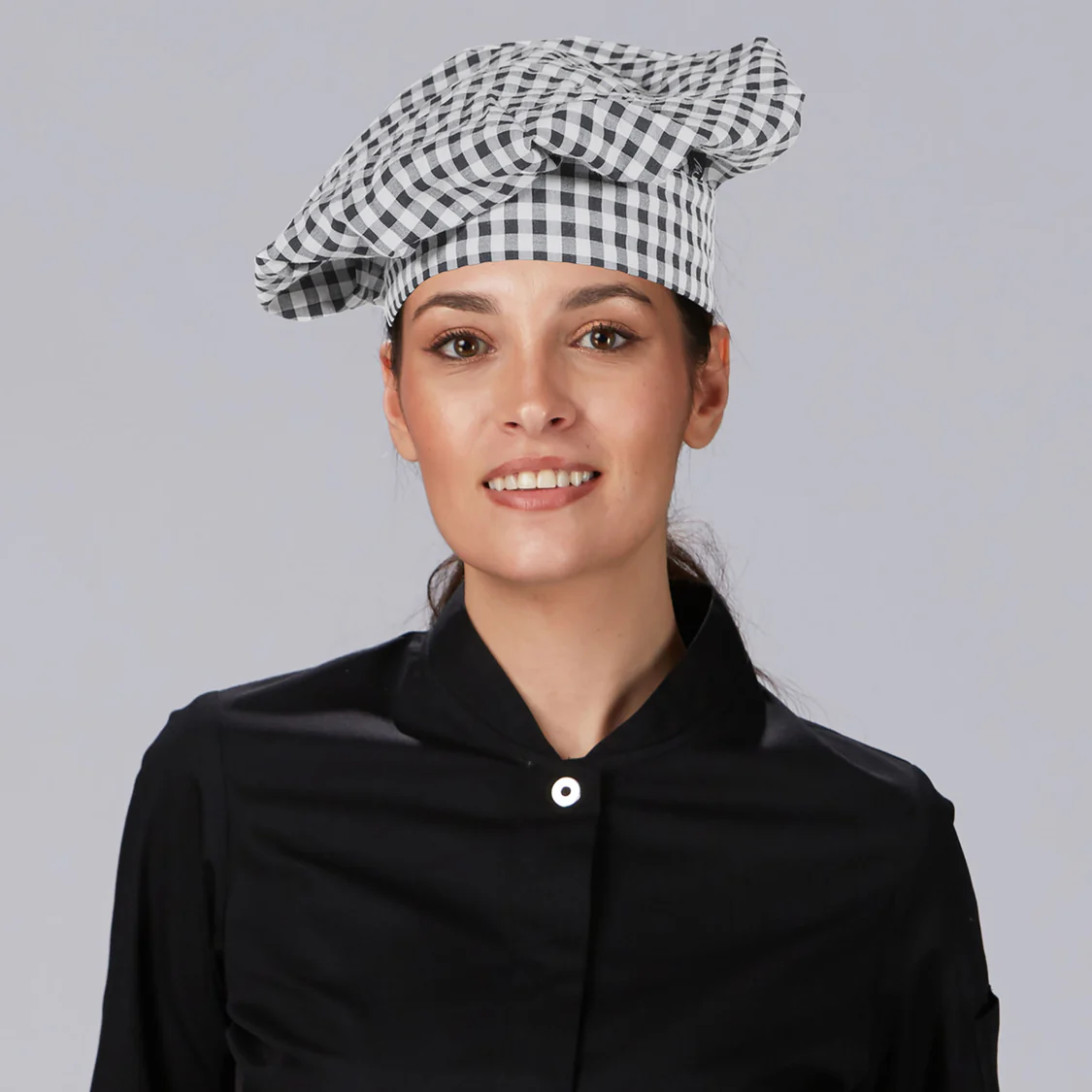 Gorro gran chef bambula cuadros ajustable 449300 Garys - Imagen 2
