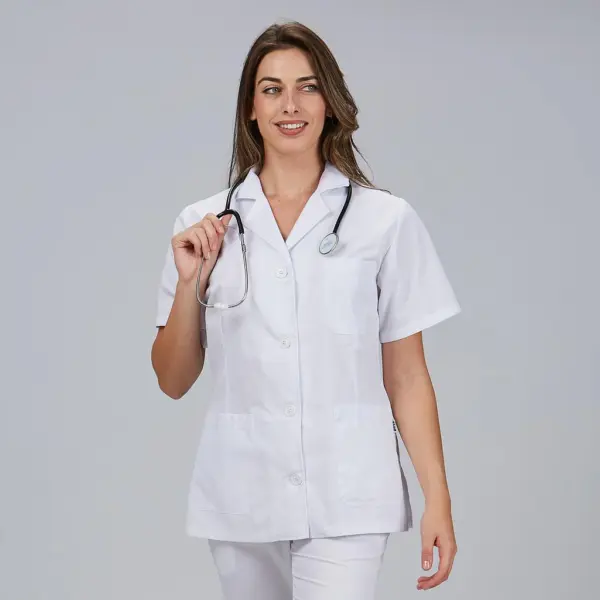 Blusa mujer manga corta con botones tejido sarga 531000 Garys