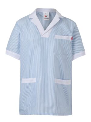 Casaca manga corta diseño a rayas y cuello camisero 585 Velilla