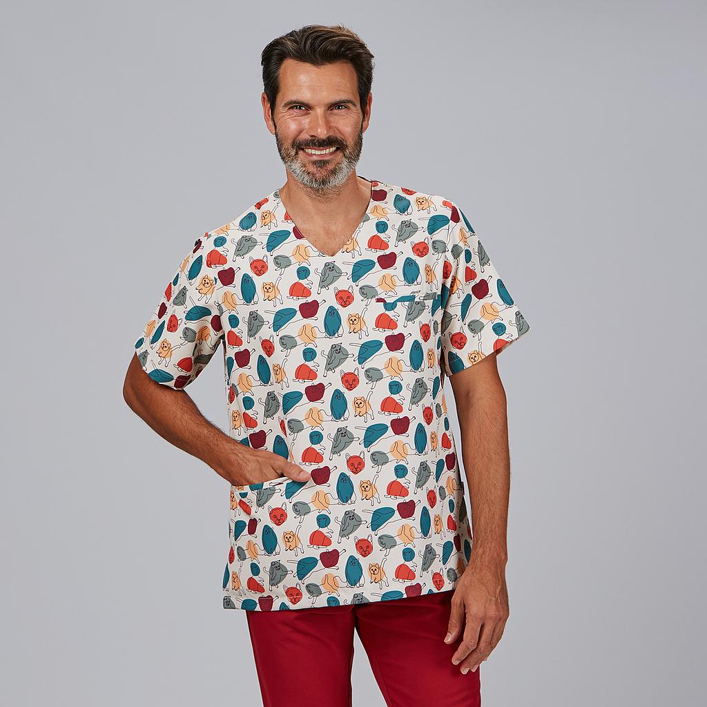 Blusa unisex manga corta estampada MIKA 600071 Garys - Imagen 2