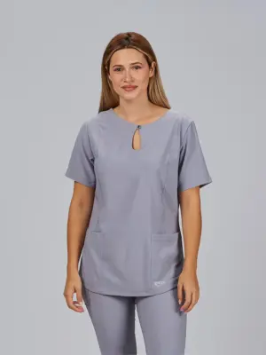 Blusa mujer escote lagrima manga corta con bolsillos MARIA 600084 Garys