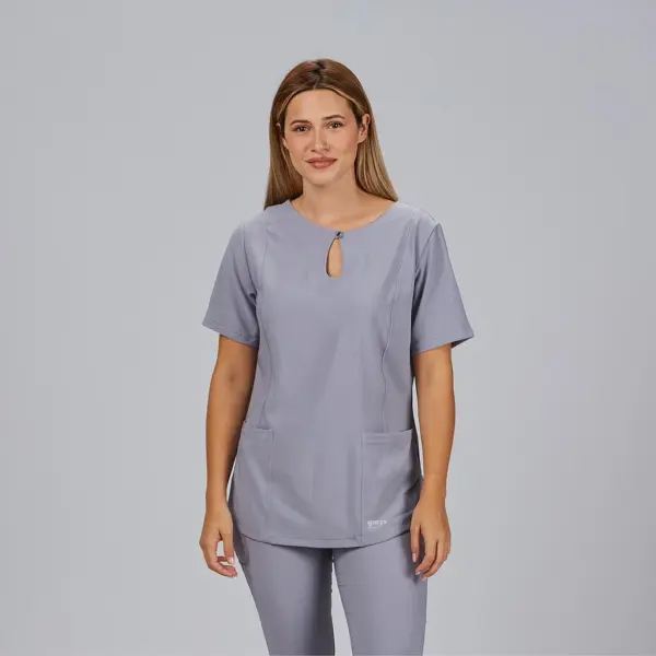 Blusa mujer escote lagrima manga corta con bolsillos MARIA 600084 Garys