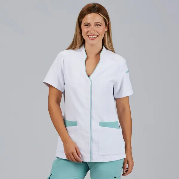 BLUSA MUJER ABIERTA CUELLO MAO M/C YLENA 600094 Garys