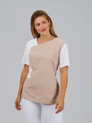 Blusa mujer manga corta microfibra escote cruzado CARLOTA 600099 Garys