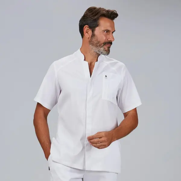 Blusa hombre manga corta cuello mao y corchetes URIEL 600109 Garys