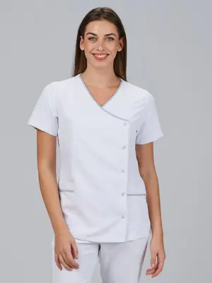 Blusa mujer botรณn presiรณn manga corta AINA Garys