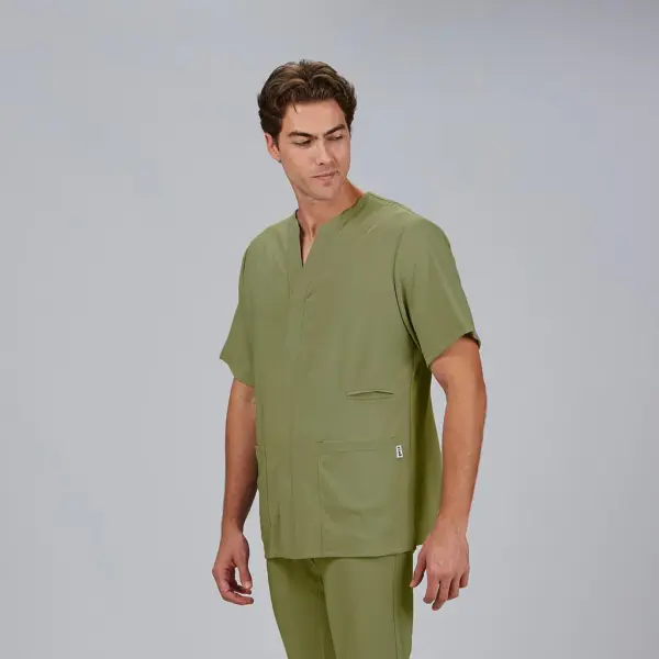 Blusa hombre manga corta con cuello de pico extrafiber ALONSO 600115 Garys