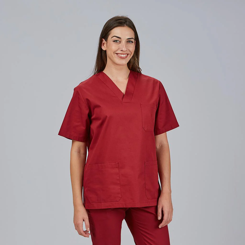 Blusa sanitaria unisex con cuello de pico tejido sarga 603000 Garys