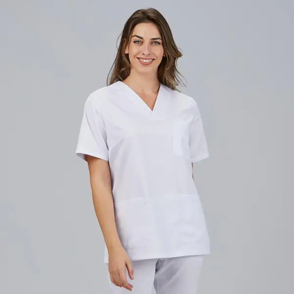 BLUSA MUJER SANITARIA TEJIDO SARGA M/C 607201 Garys