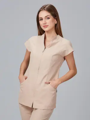 Blusa mujer con cuello de pico y cremallera completa CORCEGA 652500 Garys