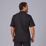 Chaqueta cocina unisex manga corta popelin fino negro 917A01 Garys - Imagen 2
