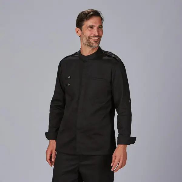 Chaqueta cocina hombre manga larga satén algodón Cueto 930045 Garys