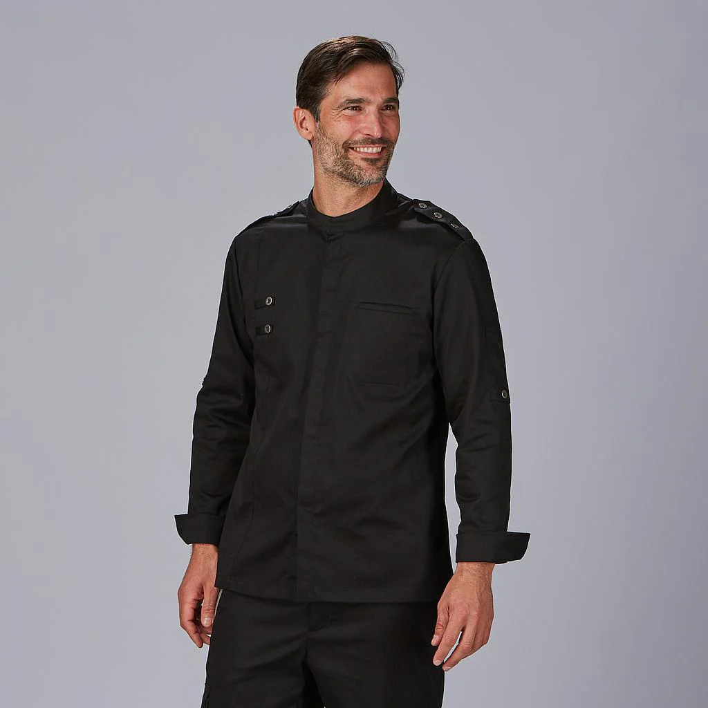 Chaqueta cocina hombre manga larga satén algodón Cueto 930045 Garys