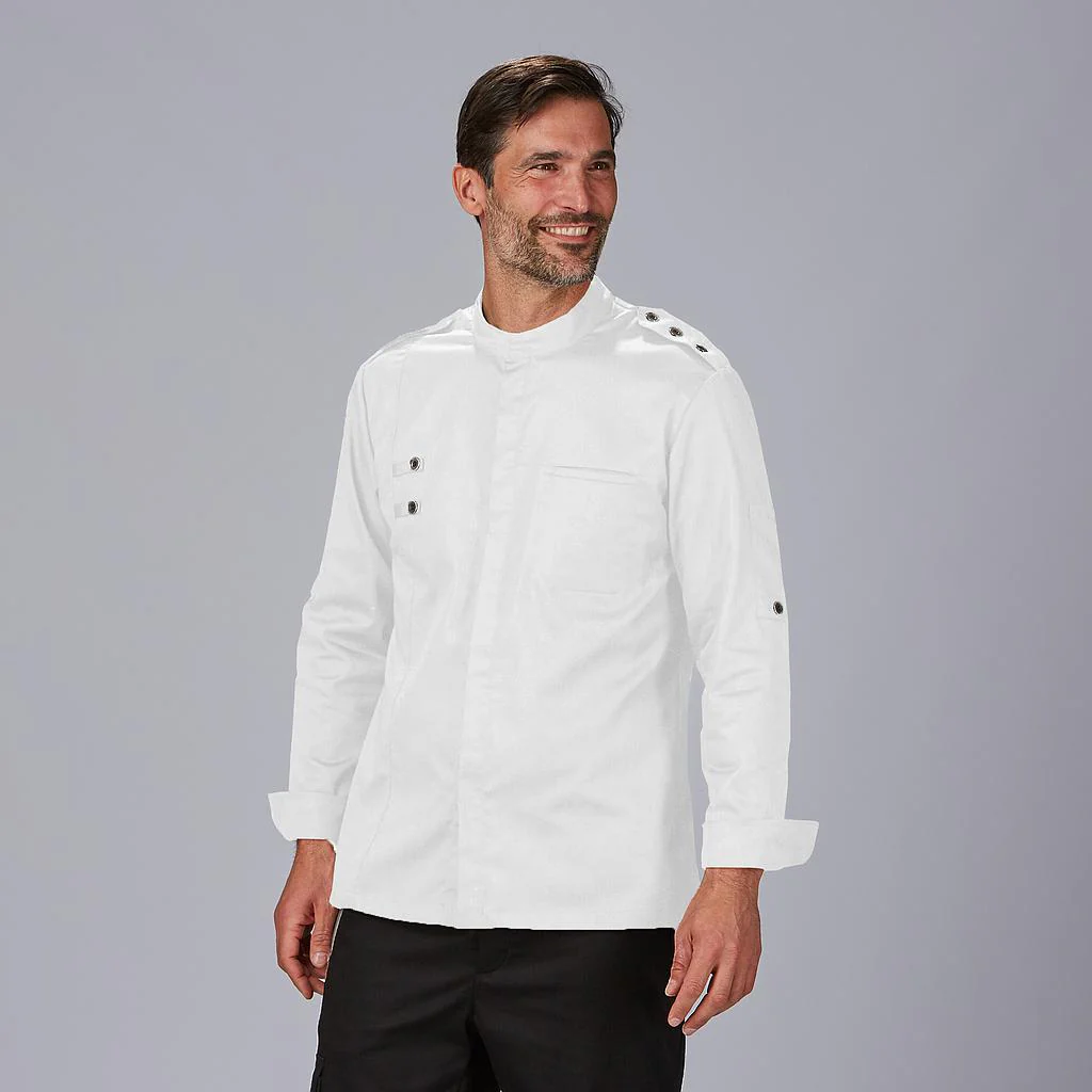 Chaqueta cocina hombre manga larga satén algodón Cueto 930045 Garys - Imagen 3