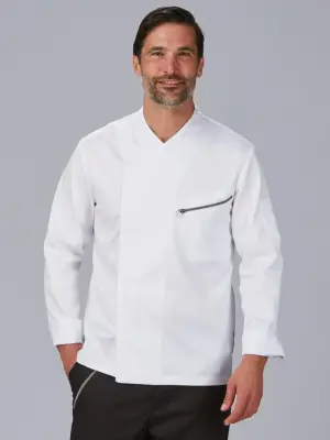 Chaqueta cocina unisex manga larga saten algodรณn Vico 930046 Garys
