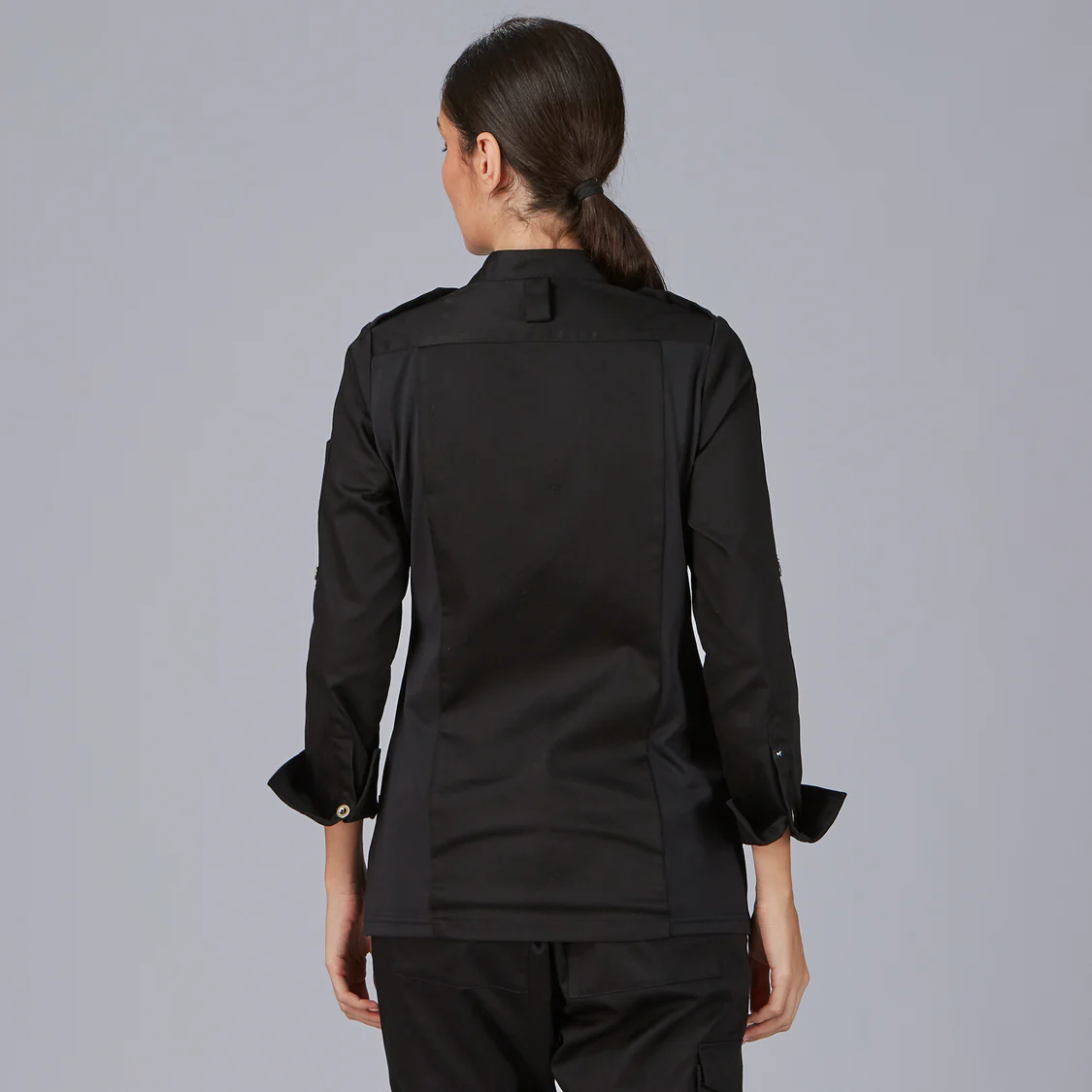 Chaqueta cocina mujer manga larga satén algodón Sola 930049 Garys - Imagen 2